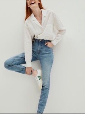 Frank And Oak Kim Slim Fit Jeans Women’s 27 Light Wash Stretch Denim Mid Rise